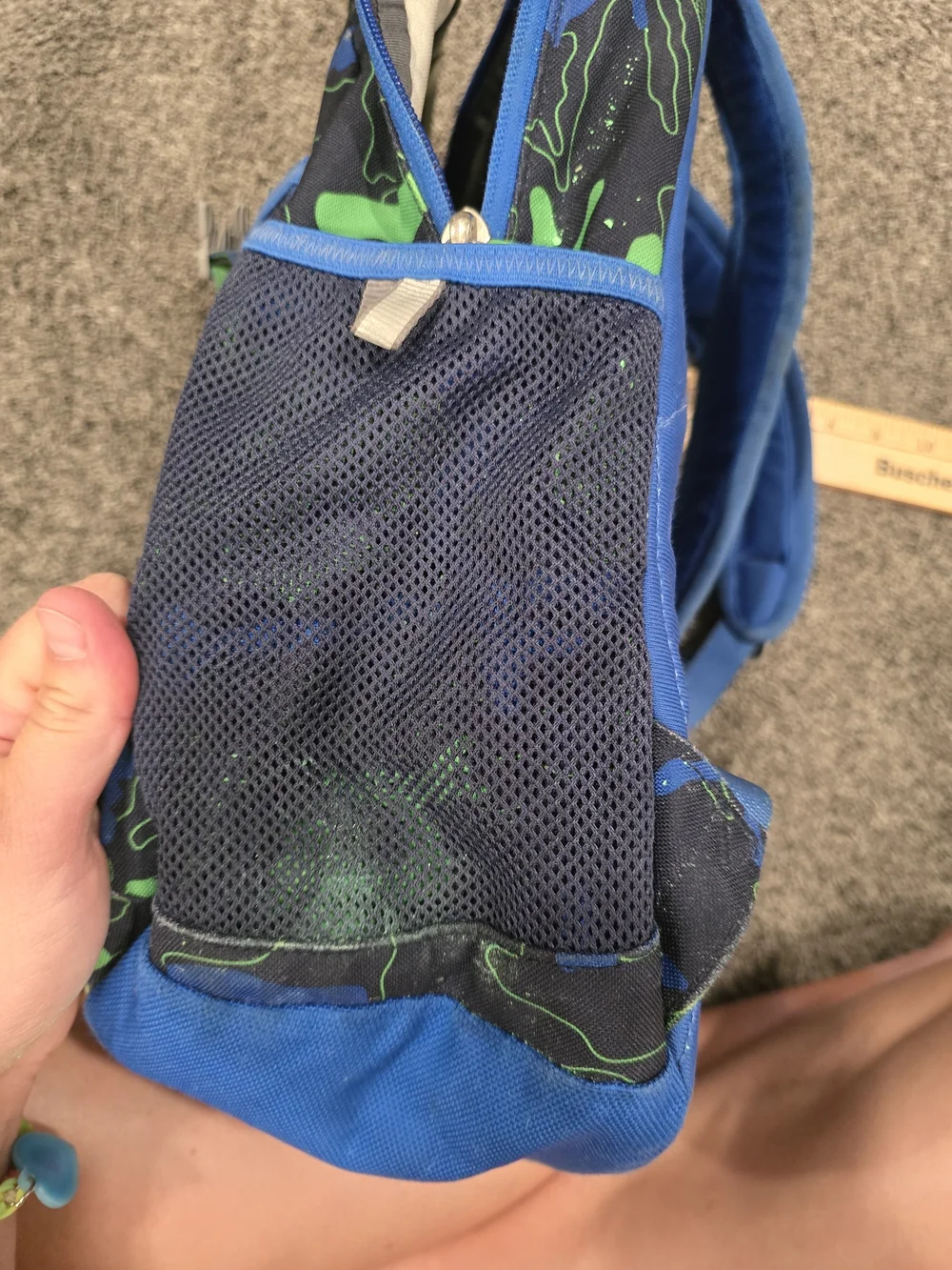 The North Face Boy's Blue & Green Camo Backpack